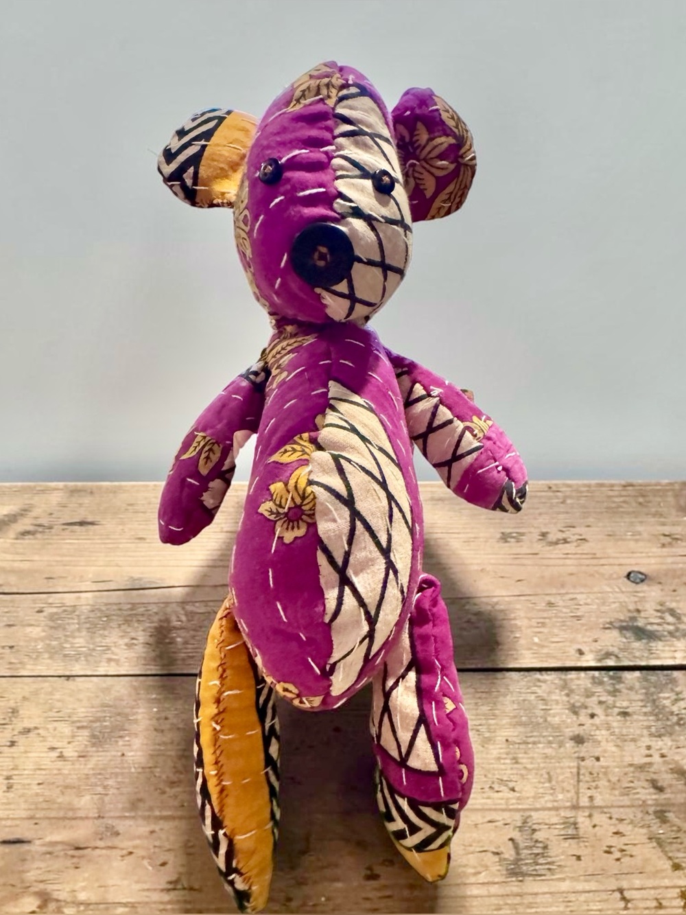 Hand Stitched Kantha Teddy Bear
